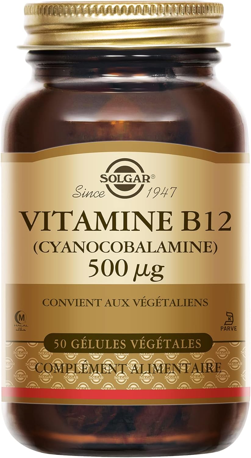 Solgar Vitamine B12 (Cyanocobalamine) 500 µg - Flacon de 50 gélules v…
