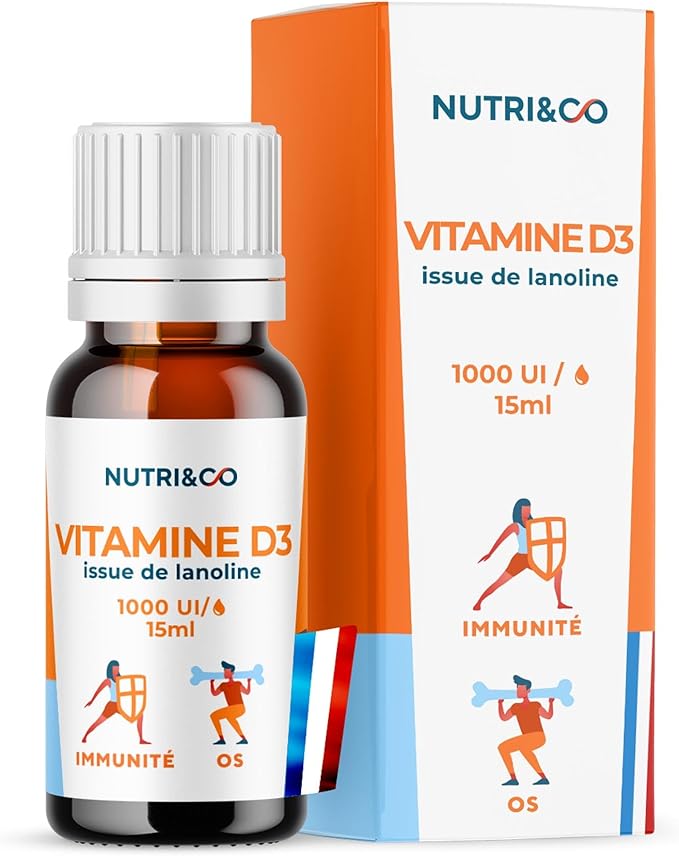 NUTRI & CO Vitamine D3 issue de Lanoline - 1000 U.I par Goutte - 2000…