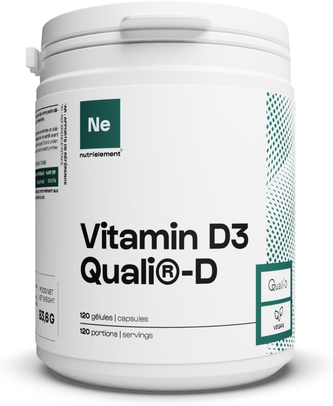 Nutrielement - Vitamine D Quali®D - 120 gélules - 2000 UI/50 mcg par …