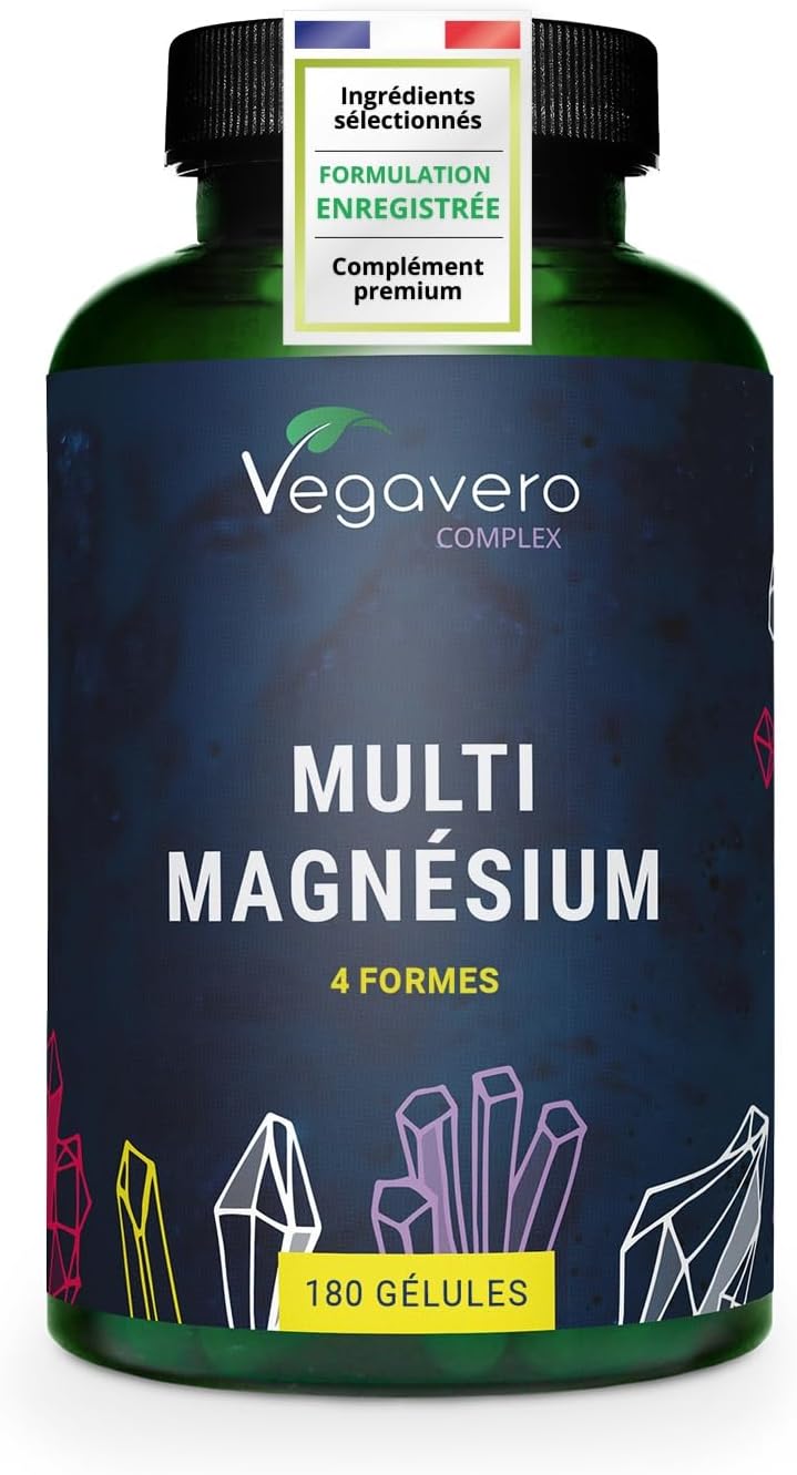 Complexe de Magnesium 375 mg | 180 Gélules | 4 FORMES - Bisglycinate,…